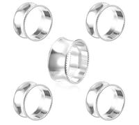 5 clips redondos para servilletas de color plateado brillante para entretenimiento y ahorro de espacio, servilleteros de Navidad