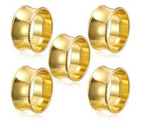 5 clips redondos para servilletas de color plateado brillante para entretenimiento y ahorro de espacio, servilleteros de Navidad