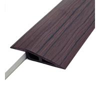 5 cm Tira de Umbral de Alfombra PVC con Veta de Madera, Borde de Transición de Laminado Autoadhesivo a Azulejo para una Altura Entre 7-11 mm(Zwart,300cm/118inch)