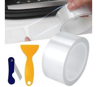 5 cm x 10 m Lackschutzfolie Auto Transparent, Kantenschutz Folie Selbstklebend Schutzfolie Auto, mit Schaber, Einstiegsleisten Aufkleber Blasenfrei, Universal Lackschutzfolie für Auto Fahrrad Motorrad