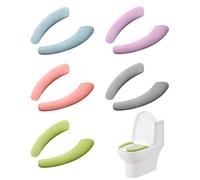 5 cojines de asiento de inodoro, cojines de funda de asiento de inodoro, pegatinas de cojín de asiento de inodoro, arandelas de inodoro pegajosas, pegatinas de tocador para el hogar, 5 colores