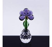 5 colores Crystal Orchid Flower Figurines Glass Craft Ornament Home Table Decor Great Lady Gift Boda Regalos del día de San Valentín-púrpura