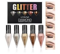 5 Colores Delineador de Ojos Líquido Brillo, Liquid Glitter Eyeliner, Delineador Purpurina Sombra de Ojos Brillantes, Impermeable Eyeliner de Colores para Maquillaje Fiesta Festival Larga Duración (A)