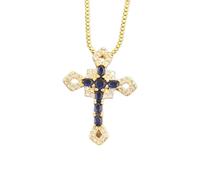 5 Colores Encanto Completo Collares de Zirconio Colgante de Cruz de Cristal Femenino para Mujeres Regalo de Fiesta Cadena de Clavícula Pareja Joyería