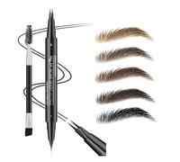 5 colores lápiz para cejas, duo cejas micro-relleno horquilla-puntas y punta precisa, maquillaje natural para cejas conjunto con cepillo spoolie