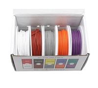 (5 Colores Mezclados) Alambre de Silicona 30/28/26/24/22/20/18/16AWG Cable multifilar Alambre de Cobre estañado(Boxed 2,3 Boxes,24AWG x10m x5 Rolls)