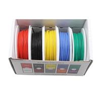 (5 Colores Mezclados) Alambre de Silicona 30/28/26/24/22/20/18/16AWG Cable multifilar Alambre de Cobre estañado(Boxed 1,3 Boxes,17AWG x4m x5 Rolls)