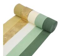 5 Colores Papel Crepe, Papel Crepé Verde 25m*4.5cm para Decoración, Serpentinas Papels Crepé para Todo Tipo de Fiestas, Bodas, Cumpleaños