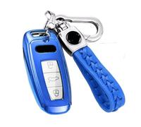 【5 colores】Z.MYUKI A3 8Y Carcasa Llave con Llavero para AUDI A3 8Y 2020-2022 2023 Accesorios Originales, azul
