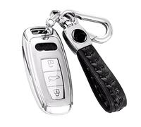 【5 colores】Z.MYUKI A3 8Y Carcasa Llave con Llavero para AUDI A3 8Y 2020-2022 2023 Accesorios Originales, plateado