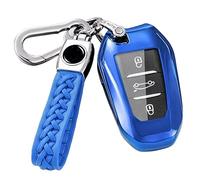【5 colores】 Z.MYUKI Avengers - Funda para llave eléctrica con llavero para Jeep Avenger 2022-2023 2024, accesorios para llaves (azul)