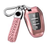【5 colores】 Z.MYUKI Corsa F Funda para llave con llavero para Opel Corsa F 2019-2022 2023 Accesorios Original, Rosa.