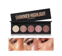 5 Colors Shimmer Highlighter , Face-Contour Shiny Glow Highlight Powder for Facial Brightening Shaping Highlighter , High Gloss Natural