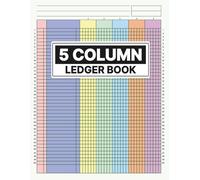5 Column Ledger Book: Colorful Accounting Log for Small Business & Personal Finances | 8.5" x 11", 80 Pages