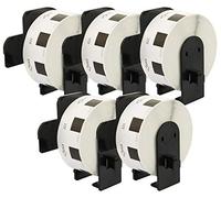 5 Compatibles Rollos DK11221 DK-11221 23mm x 23mm Etiquetas para Brother P-Touch QL-500 QL-550 QL-570 QL-700 QL-800 QL-810W QL-820NWB QL-1050 QL-1060N QL-1100 QL-1110NWB (1000 Etiquetas por Rollo)