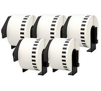 5 Compatibles Rollos DK22223 DK-22223 50mm x 30,48m Etiquetas continuas para Brother P-Touch QL-500 QL-550 QL-560 QL-570 QL-700 QL-720NW QL-800 QL-810W QL-820NWB QL-1050 QL-1060N QL-1100 QL-1110NWB