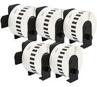 5 Compatibles Rollos DK22225 DK-22225 38mm x 30,48m Etiquetas continuas para Brother P-Touch QL-500 QL-550 QL-560 QL-570 QL-700 QL-720NW QL-800 QL-810W QL-820NWB QL-1050 QL-1060N QL-1100 QL-1110NWB