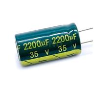 5 condensadores electrolíticos de aluminio de 35 V y 2200 µF (13 x 25 mm), 2200 µF, 20% de tolerancia.