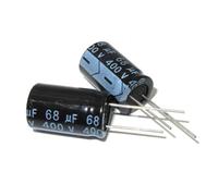 5 condensadores electrolíticos de aluminio de 400 V y 68 UF, 68 uf, 400 V, volumen: 16 x 25 mm.
