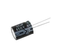 5 condensadores electrolíticos de aluminio de 450 V y 33 UF, volumen 16 x 25 mm.