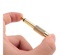 5 conectores adaptadores estéreo de 6,35 mm (1/4 de pulgada) macho mono chapados en oro (5 unidades) a RCA hembra jack de 6,5 mm.