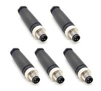 5 Conectores Circulares de 3 Polos m8, sensores de Cable de 8 mm instalados en el Sitio, Conectores Circulares industriales ip67 Código de Conector Recto 60v 4a sin blindaje