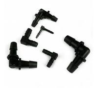 5 conectores de codo iguales de 2,4 a 11,1 mm de polietileno negro for acuario, adaptador de tubería de agua for riego de jardín, manguera de bomba de aire, junta de pagoda.(11.1mm PE)
