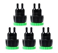 5 conectores desviadores de grifo de jardín compatibles con roscas de 4 y 6 puntos, divisor de manguera de plástico para tubos capilares 4/7, riego al aire libre y riego agrícola, negro y verde