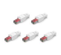 5 Conectores Ethernet RJ45 Con Perforadora De Cables, TerminacióN De Red FáCil De Hacer Usted Mismo, No Requiere Crimpadora Para Enrutadores Y