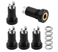 5 conectores jack de 3,5 mm, conector de audio y vídeo, conector estéreo de 4 pines, conector de soldadura de 3,5 mm con tuerca, adaptador de soldadura de panel de 4 pines, compatible con auriculares