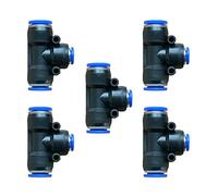 5 conectores reductores de tubo neumáticos de 3 vías en forma de T de 12 mm x 8 mm x 12 mm, ajuste en T de empuje rápido para conectar