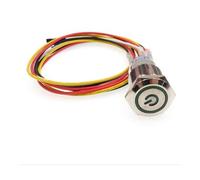 5 Configuración de metal computadora DIRIGIÓ Encendido del botón Push PUSH ON OFF 5V 12 mm16mm19mm22mm Impermeable con un arnés alambre 50 cm(Green,19mm)