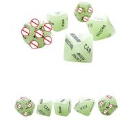 5 Conjuntos De Dados Verdes Fluorescentes, AutomáTicamente Brillando por La Noche, Patrones De AccióN Claros, Accesorios De Juegos De Fiesta - K01