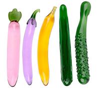 5 consoladores de vidrio de alta calidad, consoladores de cristal, para punto G, para masturbación, estimulador de sexo, juguetes sexuales (B)