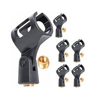 5 Core 6 clips de micrófono para soportes de micrófono, soporte universal ajustable con adaptador de tornillo de 5/8" macho a 3/8" hembra, apto para micrófonos portátiles, 6 unidades MC-01