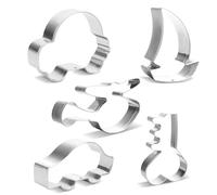 5 Cortadores Galletas Pequeños Coche,Cortadore Helicóptero Cortadores Galleta Forma Corazón Galletas Velero,Juego Moldes Galleta Acero Inoxidable,Cortadore Fondant Diy