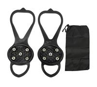 5 crampones de Dientes Anti Skid Durable Winter Tresping Zapatos Cubierta con Picos de Acero Inoxidable para Pesca de Hielo Caza de Caza Material de Goma de montañismo 2 Paquete (Negro)