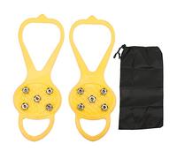 5 crampones de Dientes Anti Skid Durable Winter Tresping Zapatos Cubierta con Picos de Acero Inoxidable para Pesca de Hielo Caza de Caza Material de Goma de montañismo 2 Paquete (Amarillo)