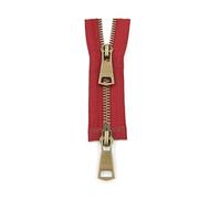 5# Cremallera bidireccional abierta de color, doble deslizador, cremallera metálica, accesorios de decoración de ropa,vino tinto,10cm