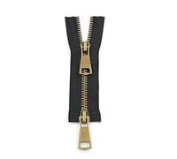 5# Cremallera bidireccional abierta de color, doble deslizador, cremallera metálica, accesorios de decoración de ropa,Negro,80cm