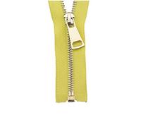 5# cremallera del metal: 60/70/80/90/100/120/150cm Open-End cerradura auto de la cremallera del metal Amarillo, 5 de 70cm