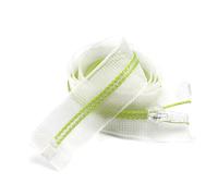 5# cremalleras de resina transparente abierto con cremallera de plástico de extremo cerrado, 80cm-verde, 2 piezas
