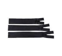 5 cremalleras impermeables de nailon de extremo cerrado (15-20 cm), tamaño 5, para chaqueta y mochila.,Negro,18 centímetros