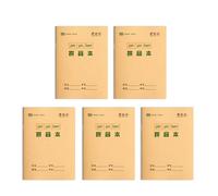 5 cuadernos de escritura de 4, 92 x 6, 89 pulgadas con 16 hojas cada uno para papel educativo de matemáticas chinas