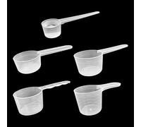 5 cucharas medidoras, cucharas dosificadoras transparentes con escala de 10 ml, 20 ml, 30 ml, 40 ml, 5 g de cucharas medidoras de gramos, cucharas dosificadoras de 5 g para hornear, cocinar, café,