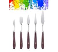 5 cuchillos de pintura de acero inoxidable espátula paleta cuchillo accesorios de pintura al óleo conjunto de mezcla de colores para aceite, lienzo, pintura acrílica