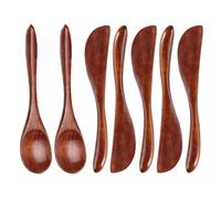 5 Cuchillos Para Mantequilla Y 2 Cucharas De Madera, Cubiertos Para El Hogar, Cubiertos De Madera Creativos, Cubiertos Duraderos, Esparcidor De Mantequilla