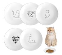 5 cuencos planos de cerámica para gatos, 15 x 2,5 cm, cuencos planos para gatos, comederos para gatos, comederos para gatos, comederos de cerámica