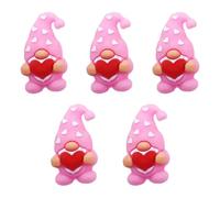 5 cuentas de enano para el día de San Valentín, 30 mm, cuentas decorativas de silicona para hacer llaveros, collares, joyas