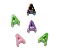 5 cuentas de letras brillantes con agujeros grandes, perfectas para proyectos de manualidades y diseños de joyería, collares y cuentas